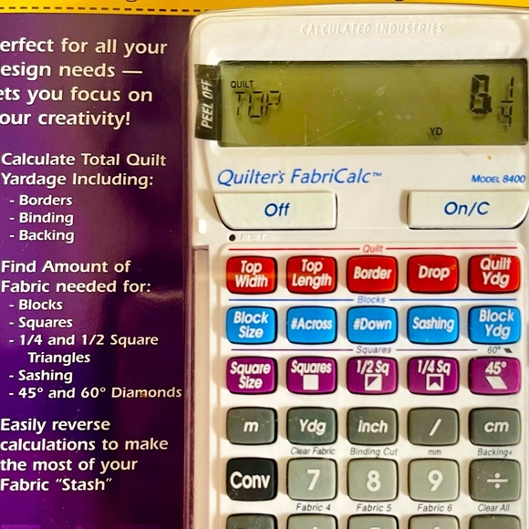 NIP Quilter's FabriCalc: Calculated Industries Quilt Design & Fabric - Picture 3 of 3